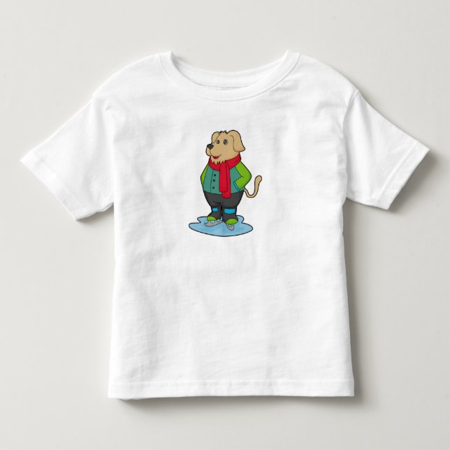 Hunde auf Ice-Skaten mit Ice-Skaten Kleinkind T-shirt (Vorderseite)