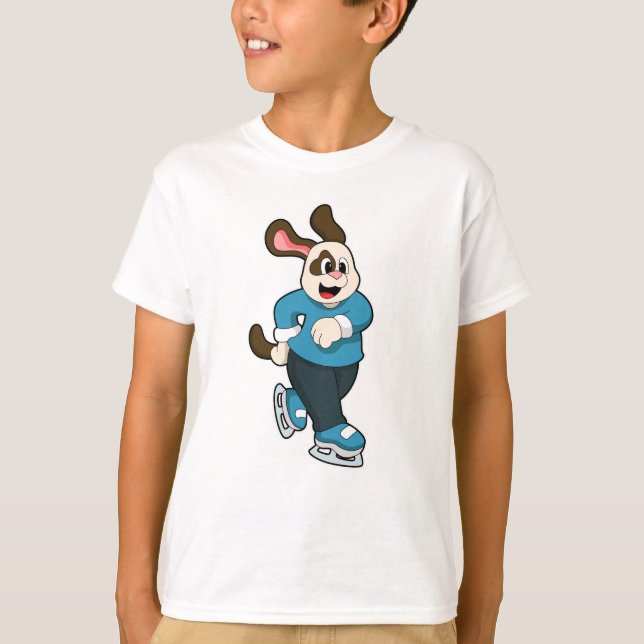 Hunde auf Ice-Skaten mit Ice-Skaten T-Shirt (Vorderseite)