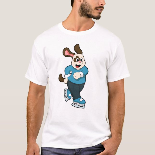 Hunde auf Ice-Skaten mit Ice-Skaten T-Shirt (Vorderseite)