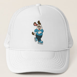 Hunde auf Ice-Skaten mit Ice-Skaten Truckerkappe