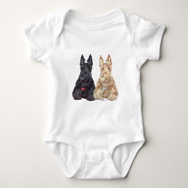 Hunde aus Wheaten und Black Scottie Baby Strampler (Vorderseite)