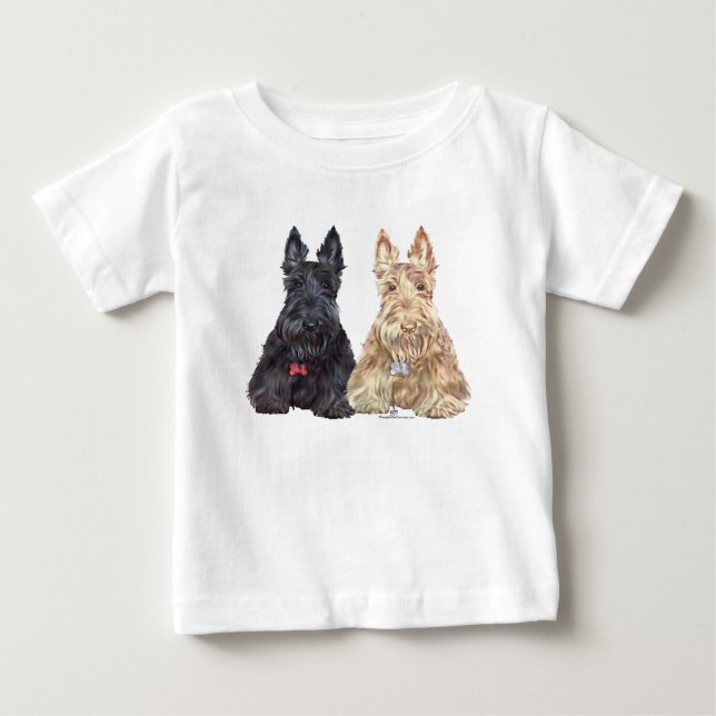 Hunde aus Wheaten und Black Scottie Baby T-shirt (Vorderseite)