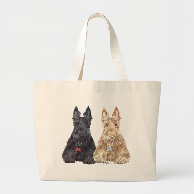 Hunde aus Wheaten und Black Scottie Jumbo Stoffbeutel (Vorne)
