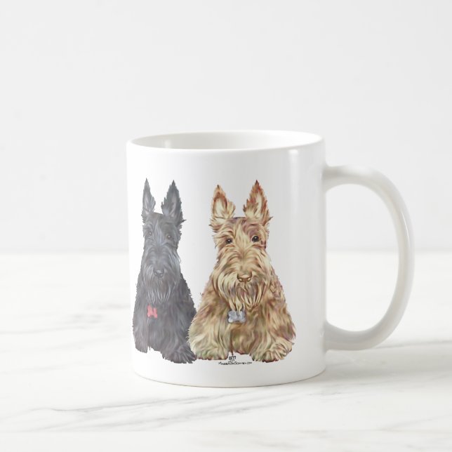 Hunde aus Wheaten und Black Scottie Kaffeetasse (Rechts)