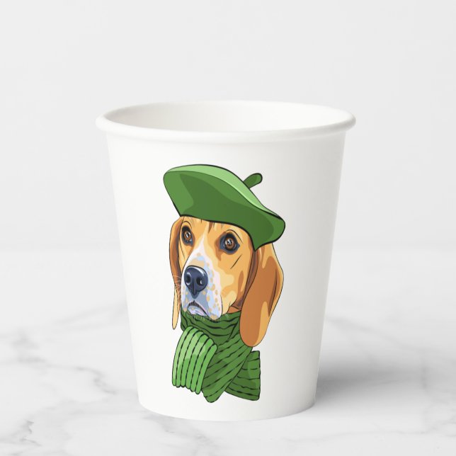 Hunde-Beagle Pappbecher (Vorderseite)