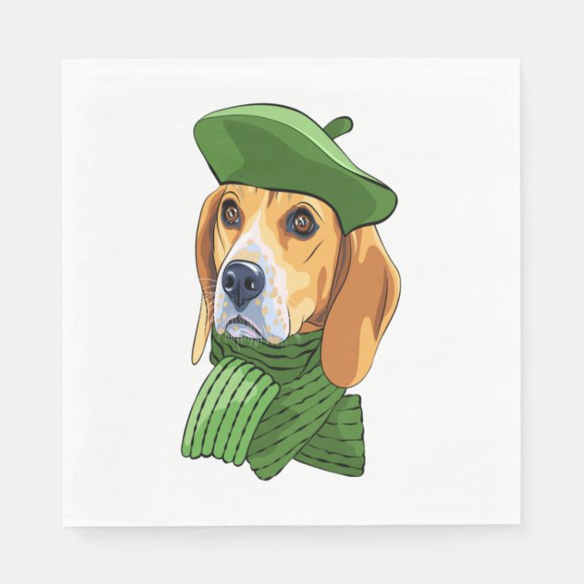 Hunde-Beagle Serviette (Vorderseite)