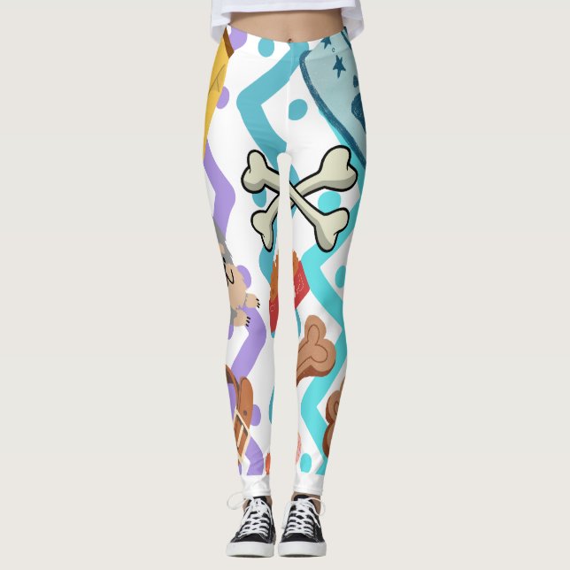 Hunde begeistert Gymnastik Leggings (Vorderseite)
