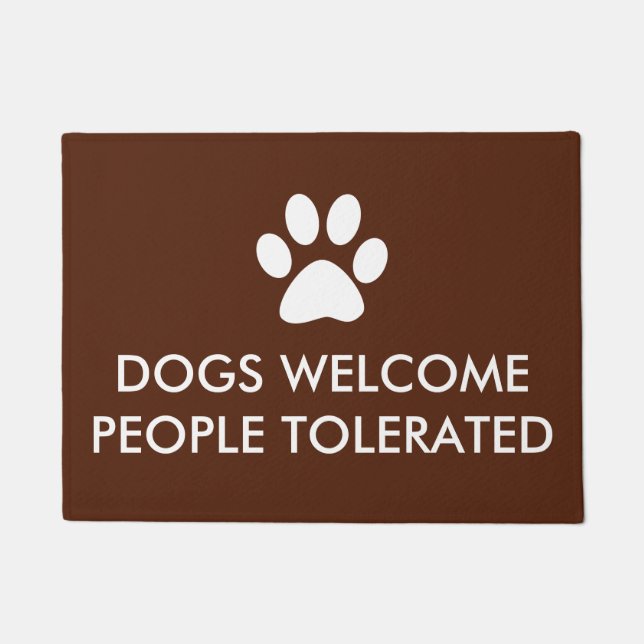 Hunde begrüßen Leute zugelassenes Sprichwort Fußmatte (Vorderseite)