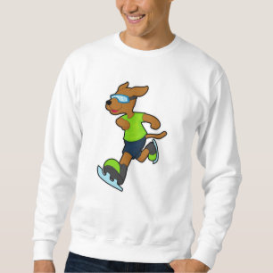Hunde bei Ice Skaten mit Brille Sweatshirt