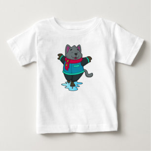 Hunde bei Ice Skaten mit Ice Skate & Scarf Baby T-shirt