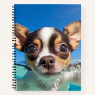 Hunde bei Welpen Spaß beim Wasserspielen Notizbuch