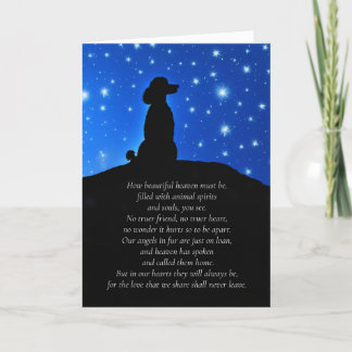 Hunde Beileid mit Poodle Silhouette und Spirituell Karte