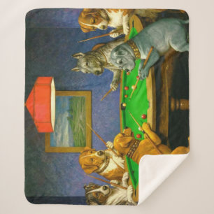 Hunde beim Snooker Billard Spaß Spoof Sherpadecke