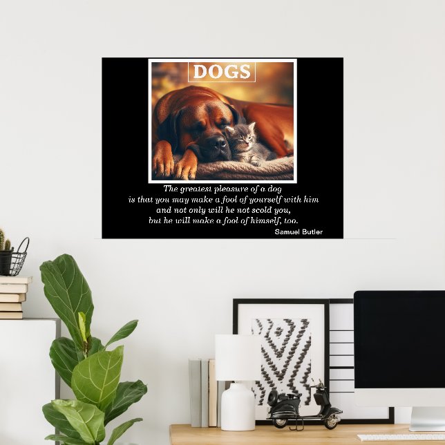 Hunde Bester Freund Kitten Cuddles Poster (Heimbüro)