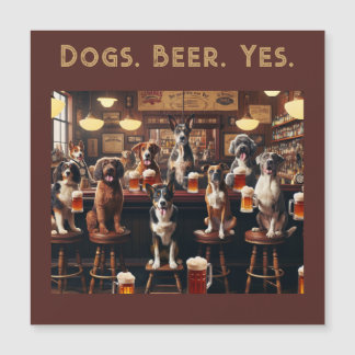 Hunde. Bier. Ja. Lustige Hunde Magneteinladung