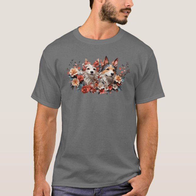 Hunde-Blume-Geschenk T-Shirt (Vorderseite)