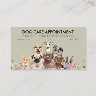 Hunde Boho Chic Termine Beige Süß Visitenkarte