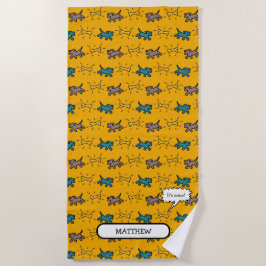 Hunde Bone Graffiti Style Name Wählen Sie Color Be Strandtuch