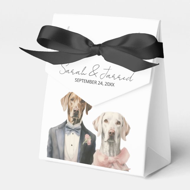 Hunde Braut & Groom Hochzeit Geschenkschachtel (Vorderseite)