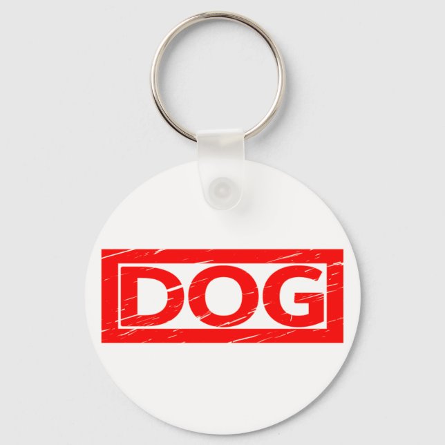 Hunde-Briefmarke Schlüsselanhänger (Vorderseite)