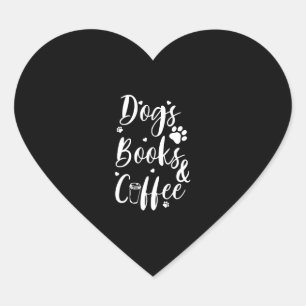 Hunde Bücher Coffe Hund Lover Buch Wurm Herz-Aufkleber