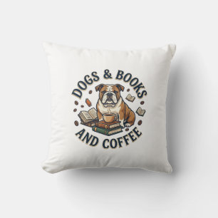Hunde Bücher Kaffee Bulldogge Stapel Tasse_1 Kissen