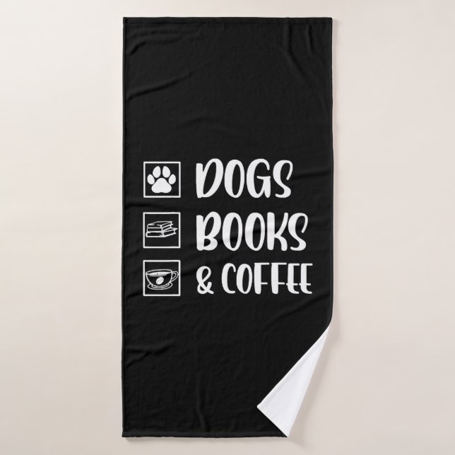 Hunde Bücher Kaffee Funny Dog Badehandtuch (Badehandtuch)