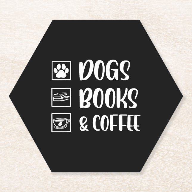 Hunde Bücher Kaffee Funny Dog Untersetzer (Vorderseite)