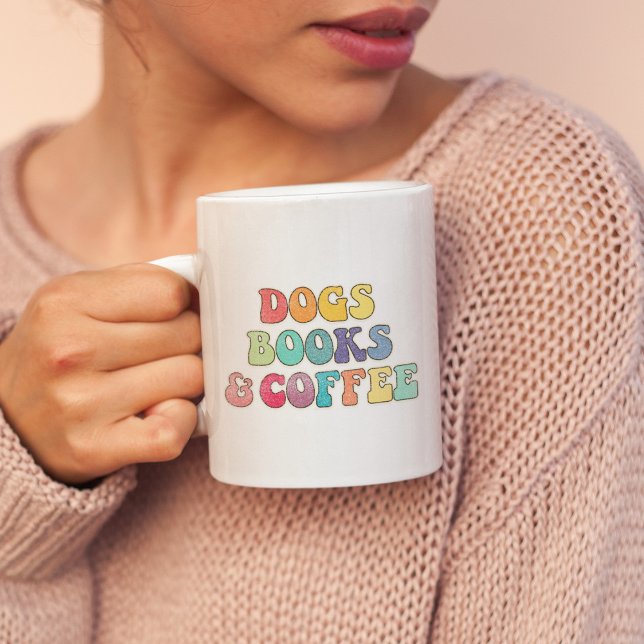 Hunde Bücher und Kaffee Kaffeetasse (Von Creator hochgeladen)