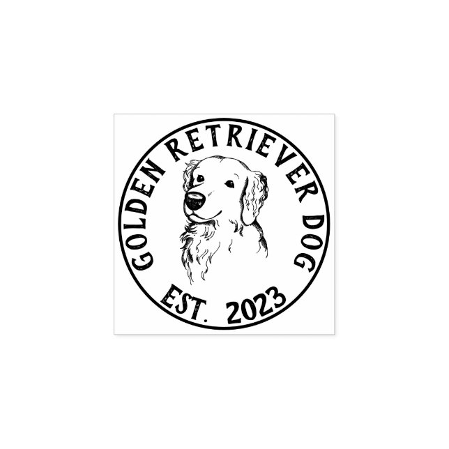 Hunde Business Welpe Golden Retriever Gummistempel (Prägung)