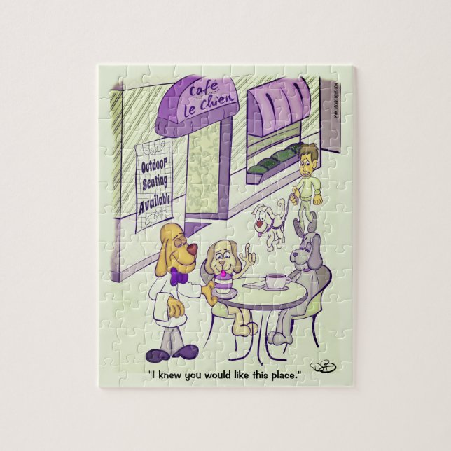 Hunde-Café Lustig 8 x 10 Puzzle (Vertikal)