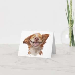 Hunde-Cartoon mit breitem Grinsen Dankeskarte