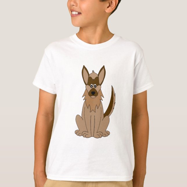 Hunde Cartoon Phantastischer deutscher Schäferhund T-Shirt (Vorderseite)