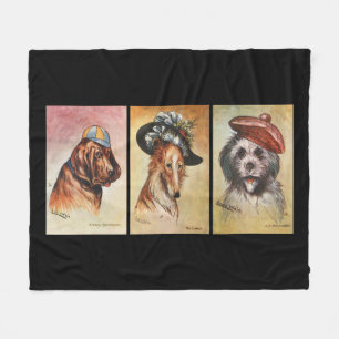 Hunde, Cartoon-Triptychon Fleecedecke