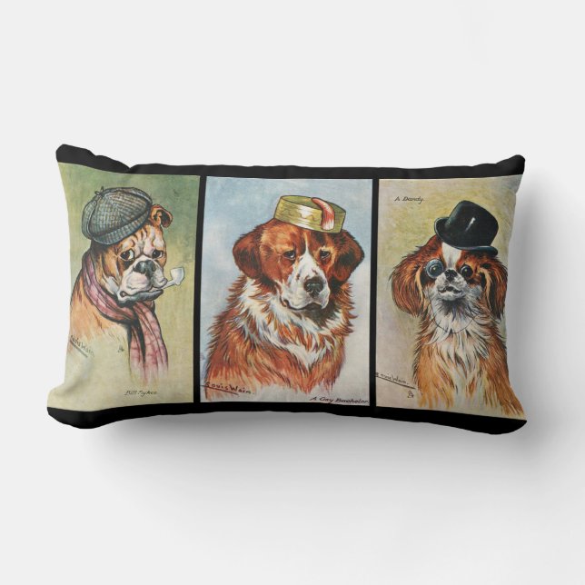 Hunde, Cartoon-Triptychon Lendenkissen (Vorderseite)