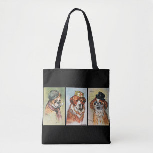 Hunde, Cartoon-Triptychon Tasche