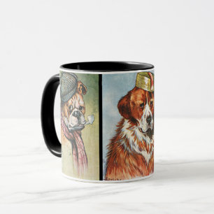 Hunde, Cartoon-Triptychon Tasse