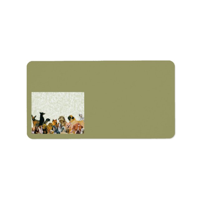 Hunde-Collage-Etiketten Adressaufkleber (Vorne)