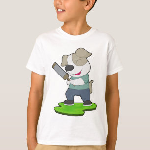 Hunde-Cricket-Schläger T-Shirt