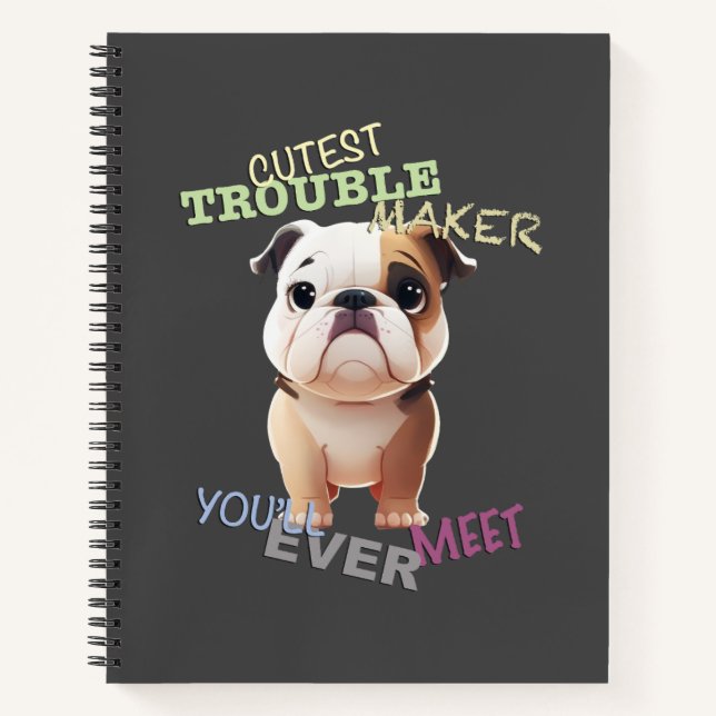 Hunde Cuttest Trouble Niedlich Adorable Funny Notizbuch (Vorderseite)