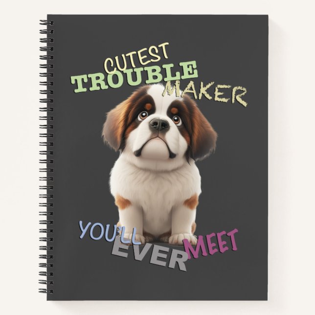 Hunde Cuttest Trouble Niedlich Adorable Funny Notizbuch (Vorderseite)