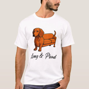 Hunde Dackel Couch lang und stolz T-Shirt