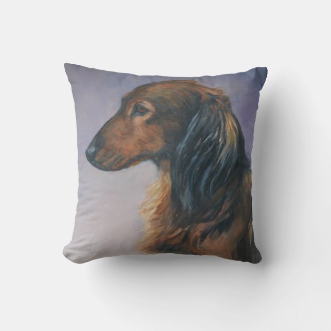 Hunde Dackel Hund Art Throw Kissen (Vorderseite)