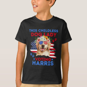 Hunde-Dame wählt Kamala Harris 2024 Golden Retriev T-Shirt