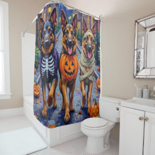 Hunde der deutschen Schäferhunde - Trick-or-Treati Duschvorhang