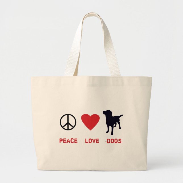Hunde der friedlichen Liebe Jumbo Stoffbeutel (Vorne)
