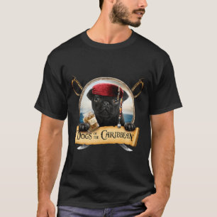 Hunde der Karibik - Süßer schwarzer Pug-Pirat T-Shirt