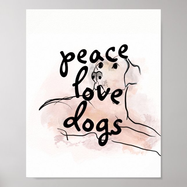 Hunde der Liebe zitieren Hundekunst Aquarelldesign Poster (Vorne)