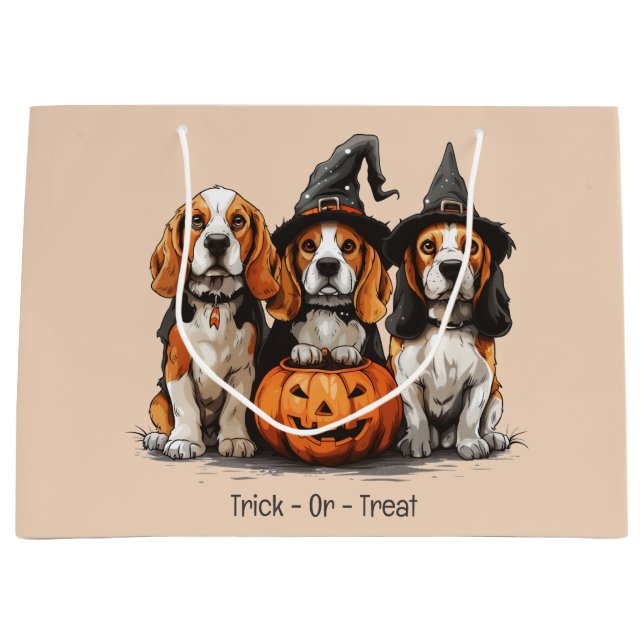 Hunde, die Beagle anziehen oder behandeln Große Geschenktüte (Vorderseite)