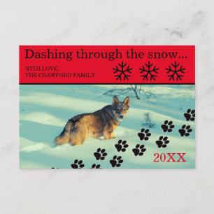 Hunde, die durch den Schnee stürzen - Weihnachtska Einladung